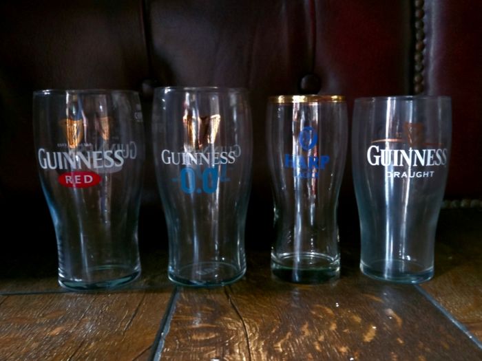 Guinness and harp glasses