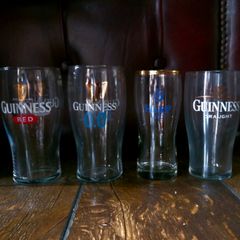 Guinness and harp glasses