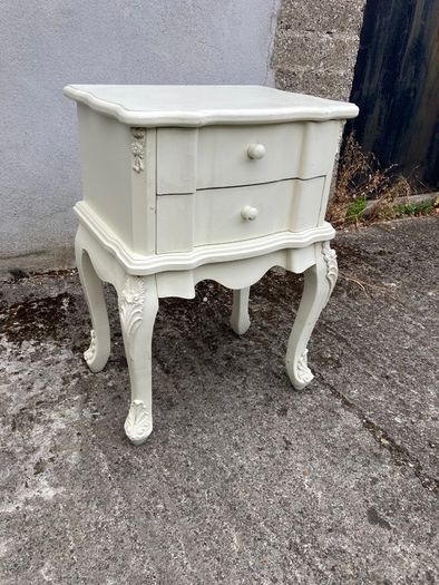 Bedside Locker -  White French Side Table