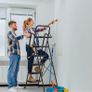 5 Step Ladder, Foldable with Tool Bag, Tray, Handrails, 150 kg Load Black metal frame, wide anti-slip pedals, soft-grip handles, compact storage, for kitchens, pantries, garages and DIY tasks Image 2