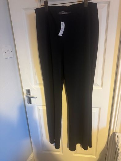 BNWT Primark black heavy flared elastic pants size XL big fitting UK20/22 Tall Free post