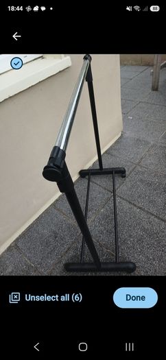 Clothes rail and shoe rack.