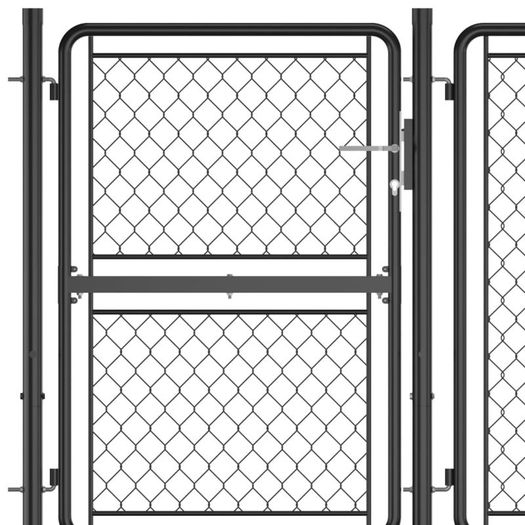 Garden Gate Steel 125x395 cm Anthracite