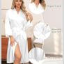 Women's Satin Kimono Robe Bride Bathrobe and Dressing Gown Nightgown Pajamas Image 2