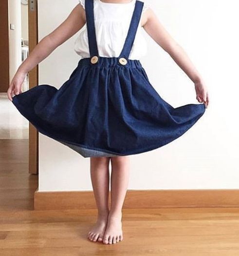 Denim Skirt with braces