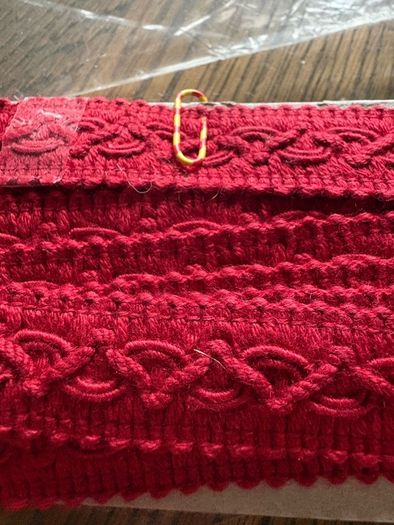 New 5.75 metres of red half in thick upholstery gimp