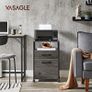 Filing cabinet with 2 drawers, mobile office cabinet with wheels, mobile pedestal, open compartment, hanging files, stable steel frame, industrial design, anthracite gray-black Image 2