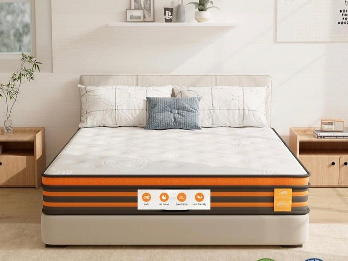 5FT King Size Mattress, 10 Inch 9 Zone Hybrid Orthopedic Mattresses King Mattress Gel Wave Memory Foam Pocket Sprung Mattress for Pressure Relief Motion Separation & Edge Support, 150x200x25cm
