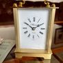 As New Vintage Westclox Quartz Carriage Clock Gold Metal Rectangular Roman Numerals Analogue 1980s Image 9