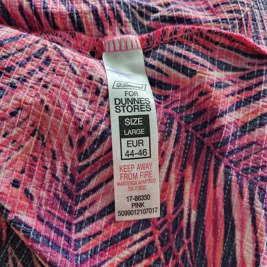 Dunnes pink pattern summer dress, Size 16-18