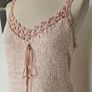 Vintage 1990s Y2K Claire Kennedy knit lace camisole vest top romantic pink M L summer Image 2