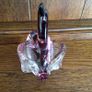 Art Glass Amethyst and Clear Glass Swan Image 5