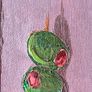 Mini Art - Original Olive Art on Canvas Image 6