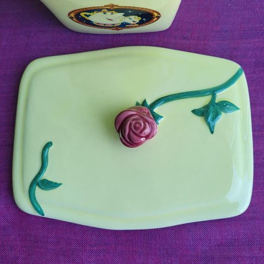 Collectable Disney Clover Butter Dish Beauty & the Beast