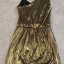 Fashion Union Gold Metallic One Shoulder Dress UK 6 Image 3