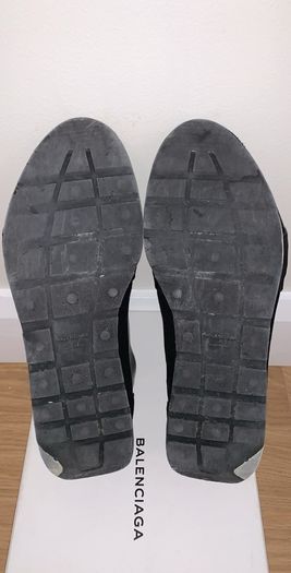 Black/White Balenciaga Race Runner Shoes