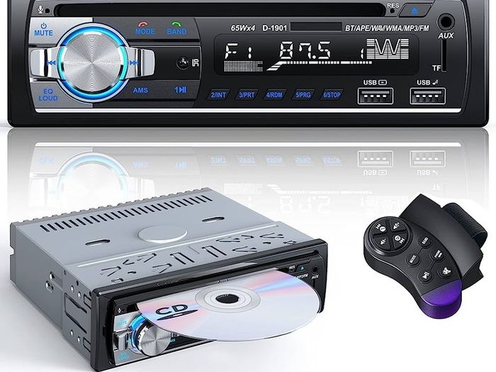 Car Stereo CD DVD Player Bluetooth,RDS/FM Car Radio Bluetooth Handsfree Calling MP3/USB/SD/AUX/FM RDS Car Radio with Dual USB Fast Charge, Steering Wheel Remote Control (FREE SHIPPING)