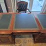 Solid wood patners' desk and captain's chair Image 5