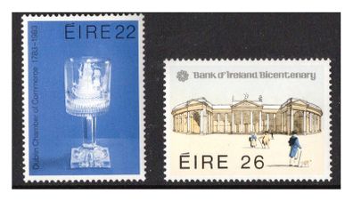 1983 Ireland Bi-Centenaries: Dublin Chamber of Commerce, Bank of Ireland Stamps Mint Never Hinged (MNH)