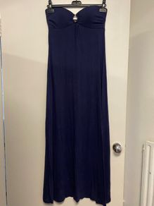 M&S Navy and Gold  Maxi dress UK 12
