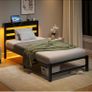 3ft Single Bed Frame with Charging Station and LED Lights Image 4