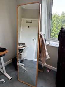 Ikea Ikornnes Floor Mirror: Ash