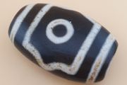 Vintage 3 Eyes Himalayan Tibetan Agate Dzi Bead Amulet
