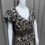 Pre Owned Savida Black & Cream Floral Midi Dress with Lace Detail Image 3