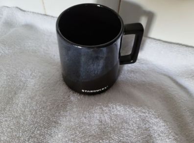 Starbucks LARGE Matte Black & Mirror Ceramic Coffee Mug Stoneware Cup 14 oz 2017