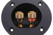 Black Brand New Speaker Terminal Connectors Round Boxes with 2 Banana Jack Gilded Subwoofer Stereo Plug Spring Cup Connection