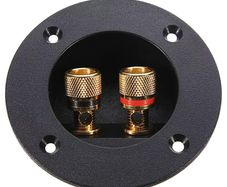 Black Brand New Speaker Terminal Connectors Round Boxes with 2 Banana Jack Gilded Subwoofer Stereo Plug Spring Cup Connection