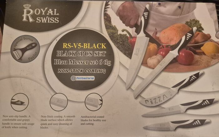 Black Handled Royal Swiss Knife Set