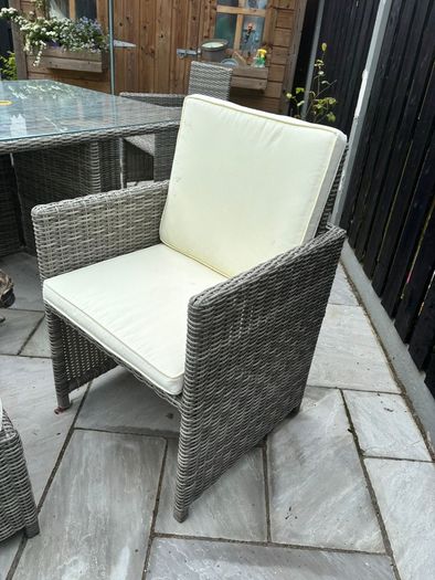 Hamilton 4 Seat Cube Outdoor Furniture Set with Glass Table