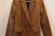 BERSHKA Tan Corduroy Blazer Jacket Size S!