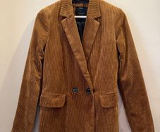 BERSHKA Tan Corduroy Blazer Jacket Size S!