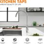 Kitchen Sink Taps Mixer with Single Lever High Arc 360 Swivel, Stainless Steel Kitchen Mixer Taps 1 hole with Chrome Finish, Classic Design[Energy Class A+] Image 3