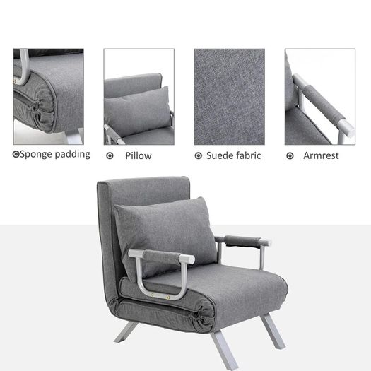 3 in 1 Sofa Bed Sleeper Chair with Armrest