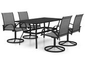 5 Piece Garden Dining Set Textilene and Steel