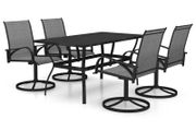 5 Piece Garden Dining Set Textilene and Steel
