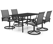 5 Piece Garden Dining Set Textilene and Steel