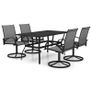5 Piece Garden Dining Set Textilene and Steel Image 2