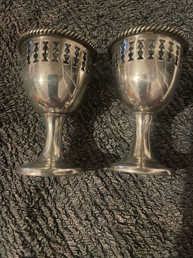 Antique egg cup and stand