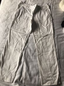 White Capri Trousers Slim leg