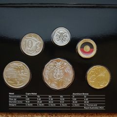 Australia Brilliant Uncirculated Dollar Coin Set 2021 - 50th Anniversary of the Aboriginal Flag - Includes the Two Dollar Aboriginal Flag Coin