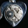 Vintage Sutton Wind Up Swiss Pendant Pocket Watch Silver Tone Heart Shaped (works well) Image 6