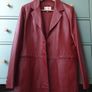 Burgundy Red Leather Jacket Size Uk 16 Image 6