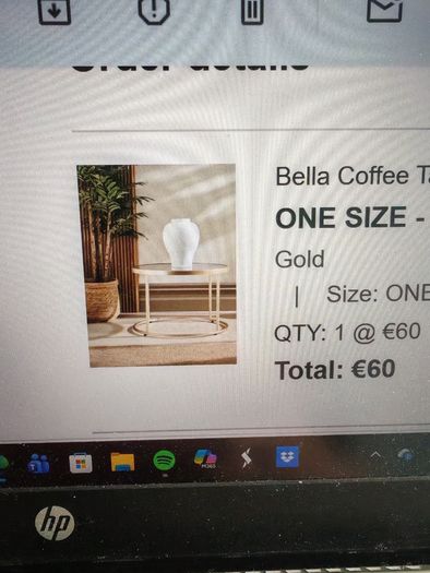 Coffee table  rose gold
