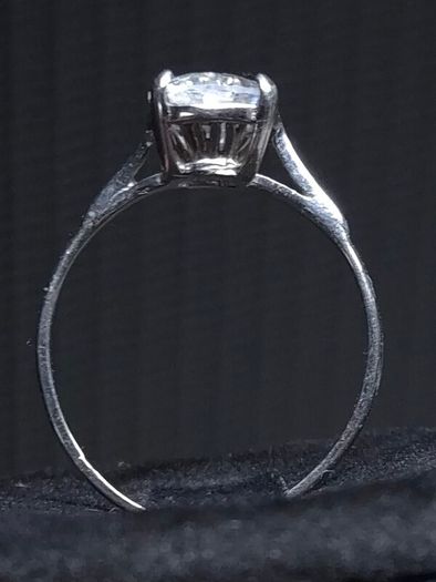 Vintage 18ct White Gold Solitaire Ring 750 Italy Size 54.5