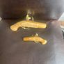Vintage ceramic pistol decanters, porcelain flintlock liquor bottles, novelty whiskey bottles, matching pair, unmarked, mid-century Image 3