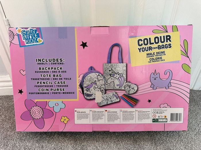 Unicorn Colour your own bags set for girls